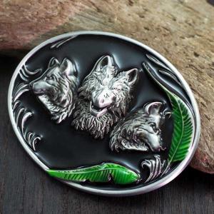 マカオ 100パタカ メダル グランプリ　メンズバックル メタルバックル ウルフ ベルトをカスタマイズ バックルのみ : 匠ー