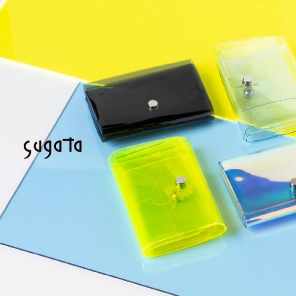 sugata 三つ折り財布 クリア素材 クリア財布 透明 スガタ ウォレット レディース財布 メンズ...