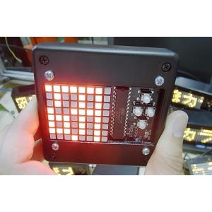 流れるLED文字盤（角赤）　樹脂ボックス　電池ボックス貼り付け単発仕様（タカチTW8-2-8B使用）