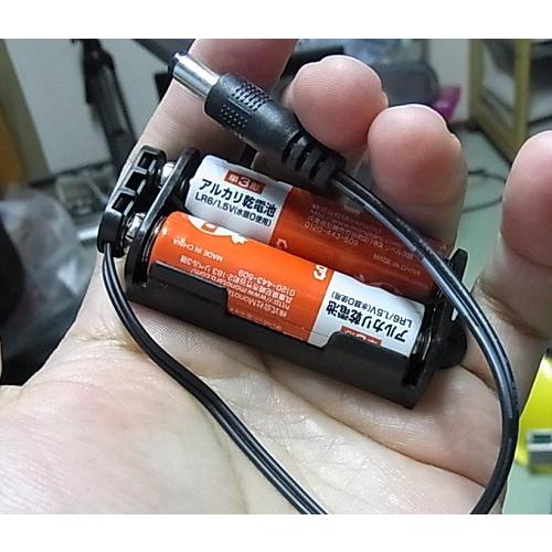 流れるLED文字盤　2.1mmDCジャック・電池ボックスケーブル