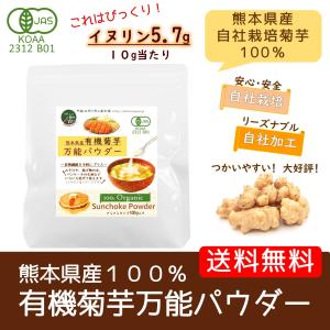 有機菊芋万能 パウダー 1袋100g キクイモ きく芋 粉末 水溶性食物繊維 イヌリン 熊本県産 農薬不使用 健康 スッキリ