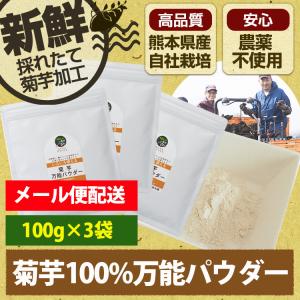 菊芋 万能 パウダー お得3袋 セット キクイモ きく芋 粉末 水溶性食物繊維 イヌリン 国産 農薬不使用 健康 スッキリ