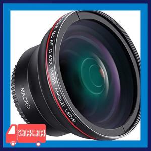 Neewer 58MM 0.43x HD広角レンズ マクロクローズアップ部分レンズ付き 歪みがない Canon EOS Rebel 700D 650D 600D 550D 500D