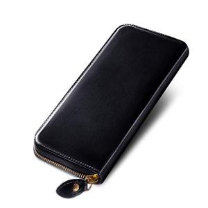 GLEVIO 一流 の 財布 職人 が 作る 長財布 / ジャパンレザー 財布 長財布 本革 アンティークガラスレザー ラウンドファスナー YKKファスナー メンズ