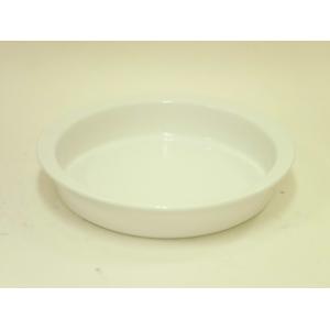 [アウトレット品　若干傷あり]　ガストロノームディッシュ丸型仕切無(陶器)・白　径約380mm　大皿｜asp-delivery