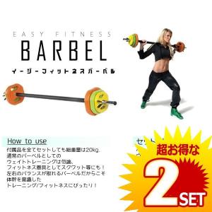 新しい筋トレ イージーフィットネスバーベル 女性にオススメ EFITBAR の【2個セット】