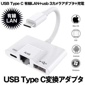 USB C LAN Type C LAN タイプc 有線LAN USB Type C to USB 3.0 変換アダプタ 変換コネクタ RJ45 イーサネット Type-C SDカードリーダー LANCHUB