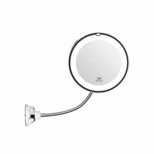 吸盤式 フレキシブル 10倍 拡大 LED ミラー メイク