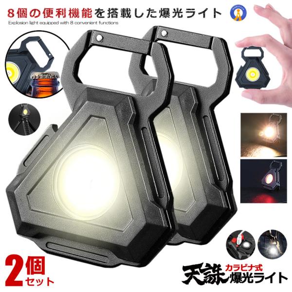 2個セット LEDライト 高輝度 800ルーメン COB 投光器 38g 7種点灯モード USB充電...