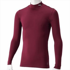 [PUMA]プーマ コンプレッション 長袖モックネックシャツ (656331)(09) コードバン/プーマ ホワイト｜aspo