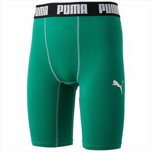【1点までメール便可】 [PUMA]プーマ コンプレッション ジュニアショートタイツ (656334)(05) ペッパー グリーン/プーマ ホワイト｜aspo
