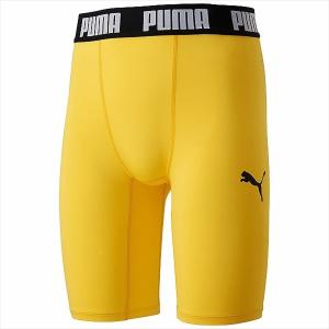 【1点までメール便可】 [PUMA]プーマ コンプレッション ジュニアショートタイツ (656334)(07) サイバー イエロー/プーマ ブラック｜aspo