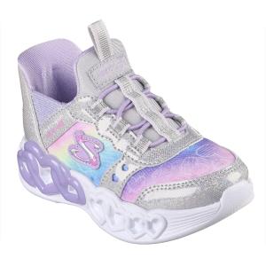 [SKECHERS]スケッチャーズ スリップインズ 光るキッズシューズ INFINITE HEART LIGHTS (303755N)(SMLT) シルバー/マルチ｜aspo