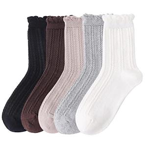 靴下 レディース かわいい ソックス カラフル 女性用 5足セット 靴下 おしゃれ くつした レディース 黒 白 クラ