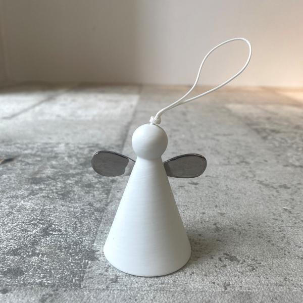 エンジェル Bell angel silver wings 天使の陶器 鈴 音のなる置物 エンジェル...