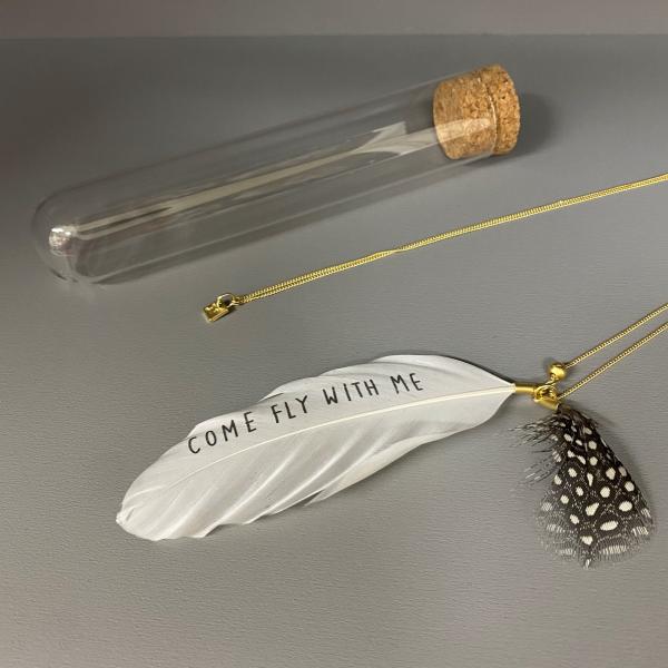 rader / Feather necklace・come fly