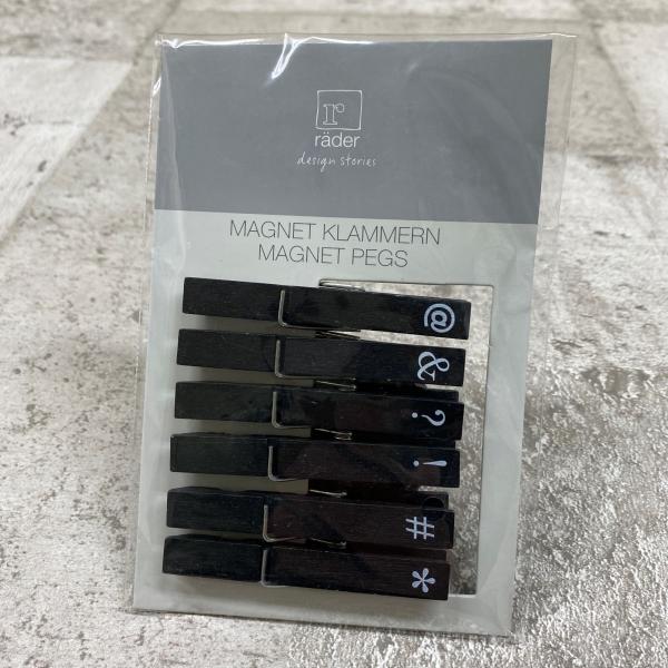 Magnet peg Set of6 マグネット付き木製ピンチ 6個入り rader レダー