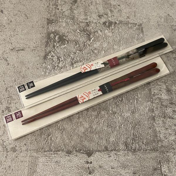 箸 一双・風の盆 天然木 漆塗り/23cm・黒檀