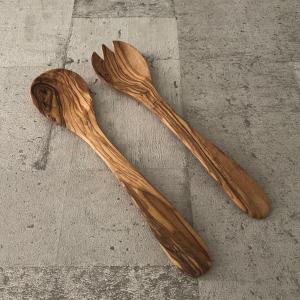 Arte Legno サラダサーバー 28cm オリーブウッド 天然木