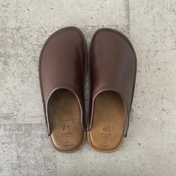 63 ロクサン レザースリッパ BR/M