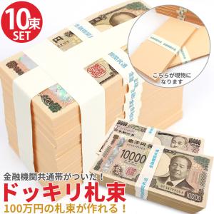 ダミー札束 1000万円分 100万円束×10個 レプリカ メモ帳 お年玉 金運グッズ パーティーグッズ 面白グッズ 帯付き SNS