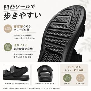 スポーツサンダル メンズ サンダル ベルト 安...の詳細画像4