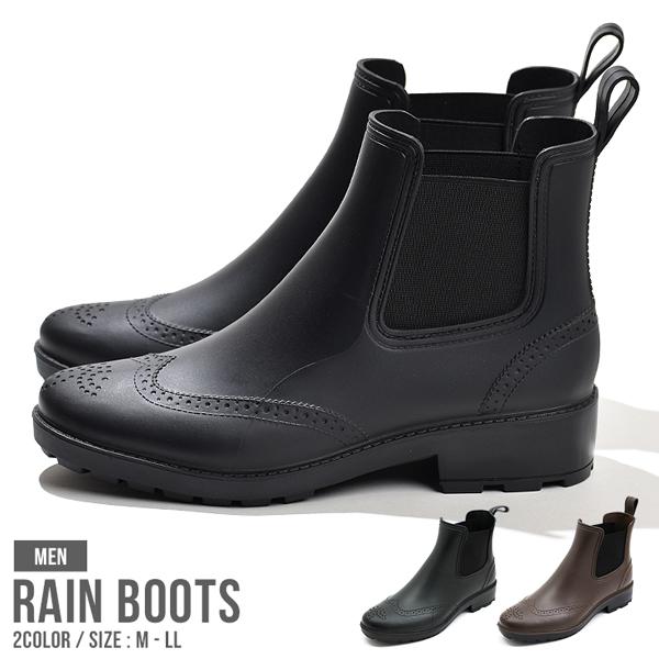レインブーツ 長靴 ビジネスシューズ 防水 ブーツ メンズ サイドゴアブーツ サイドゴアブーツ スノ...