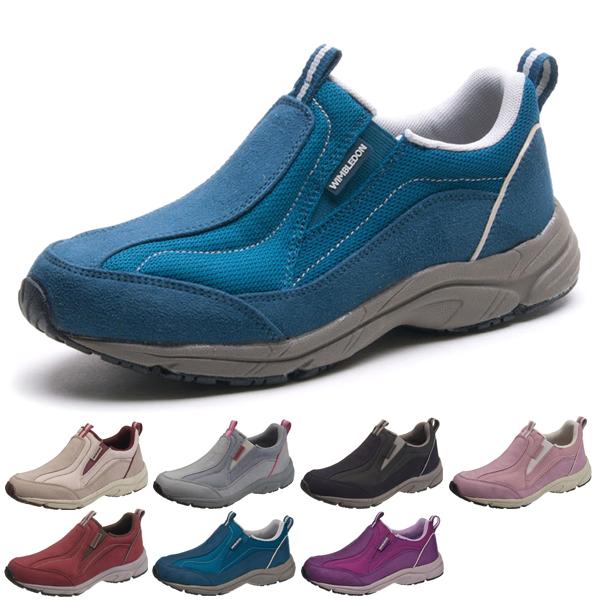 スニーカー レディース ウォーキングシューズ スリッポン ひもなし ウィンブルドン WIMBLEDO...