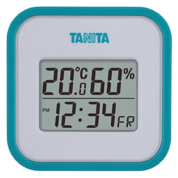 タニタ(Tanita) 温湿度計 時計 カレンダー 温度 デジタル 壁掛け 卓上 マグネット ブルー...