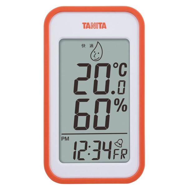 タニタ 温湿度計 大画面 一目で室内環境がわかる 時計 カレンダー アラーム 温度 デジタル 壁掛け...