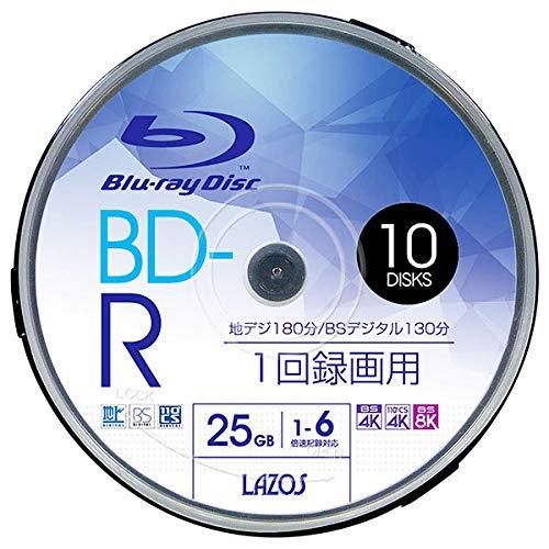 リーダーメディアテクノ BD-R 25GB CPRM対応 6倍速 ホワイトレーベル 10枚組 Laz...