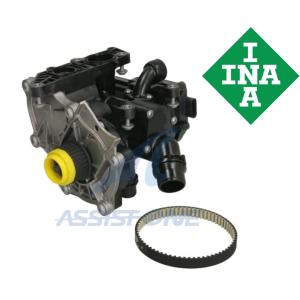 INA製 VW ゴルフ7 パサート ポロ シャラン ティグアン アルテオン AUDI A1 A3 Q3 A4 A5 ウォーターポンプ サーモスタット ASSY 06L121111M