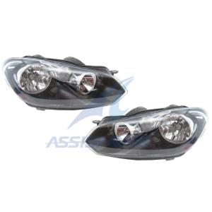 純正品 VW フォルクスワーゲン ゴルフ6 GOLF6 ハロゲン ヘッドライト ヘッドランプ 左右セ...