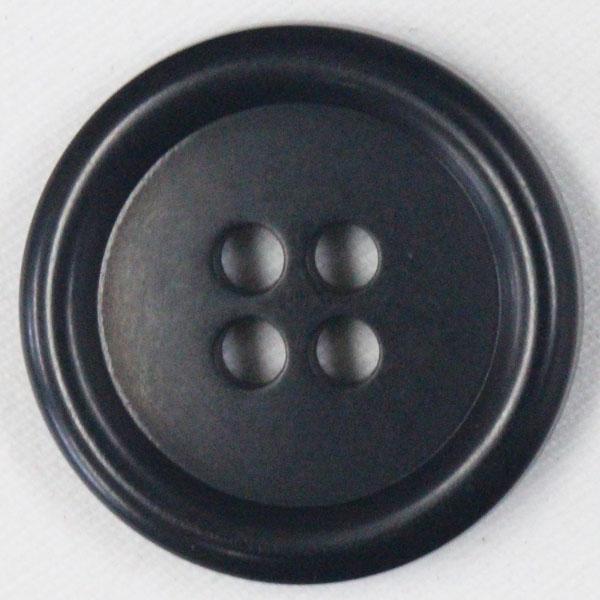 ボタン 釦 ミリタリーボタン 15ｍｍ 1個入 黒 ブラック 4つ穴 プラスチックボタン つや消し ...