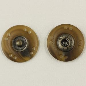 ボタン スナップボタン 水牛調 18mm A43 茶 アンティックゴールド / １セット ASP0004  縫い付けタイプ ボタン 手芸 通販｜assure-2
