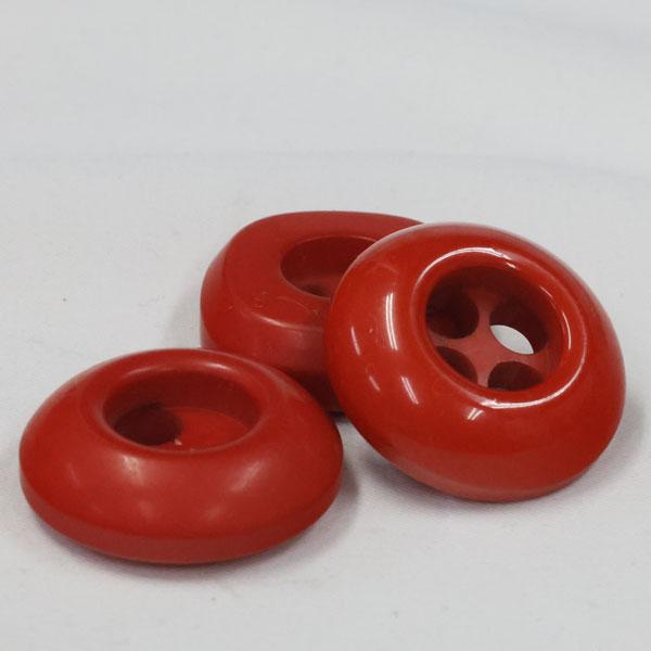 昔のボタン 28mm 3個セット 表穴ボタン ポイント使いに 赤　レッド AUC3978
