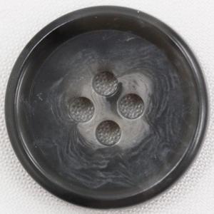 ボタン プラスチックボタン 15mm 1個入 釦 表4つ穴 グレー 水牛調 シャツ ブラウス ジャケット スーツ袖向