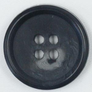 ボタン プラスチックボタン 15mm 1個入 釦 表4つ穴 濃グレー 水牛調 シャツ ブラウス ジャケット スーツ袖向