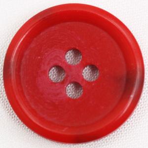ボタン プラスチックボタン 18mm 1個入 釦 表4つ穴 赤 水牛調 スーツ ジャケット向 手芸 通販 日本製
