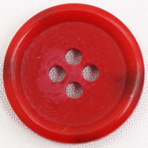 ボタン プラスチックボタン 25mm 1個入 釦 表4つ穴 赤 水牛調  ジャケット コート向 手芸 通販 日本製
