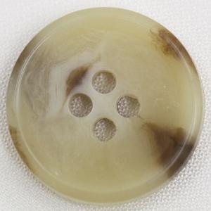 ボタン プラスチックボタン 15mm 1個入 釦 表4つ穴 うす茶 水牛調 シャツ ブラウス ジャケット スーツ袖向