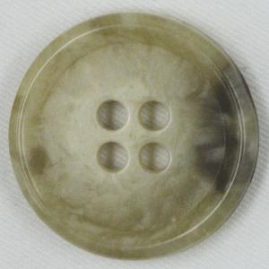 ボタン プラスチックボタン 15mm 1個入 釦 表4つ穴 うす茶 水牛調 シャツ ブラウス ジャケット スーツ袖向