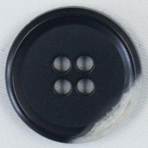 ボタン プラスチックボタン 13mm 1個入 釦 表4つ穴 黒x白 水牛調  シャツ ブラウス カーディガン 向 手芸 通販 日本製｜assure-2