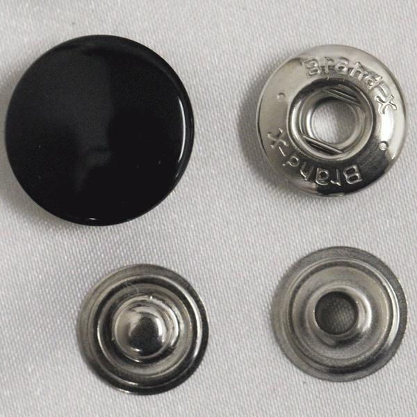 ボタン お徳用 ドットボタン 5BX 5BrandX 15mm 30セット入 ホック 黒 つや有り ...