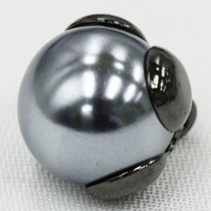 ボタン パール調 プラスチックXメタル コンビボタン  ブラック系ｘブラックニッケル 15ｍm 1個入 ボタン パール調 ボタン 手芸 通販｜assure-2