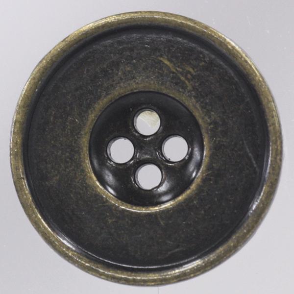 ボタン メタルボタン 金属ボタン 表4つ穴 15mm 1個入 釦 キャスト アンティック ゴールド ...