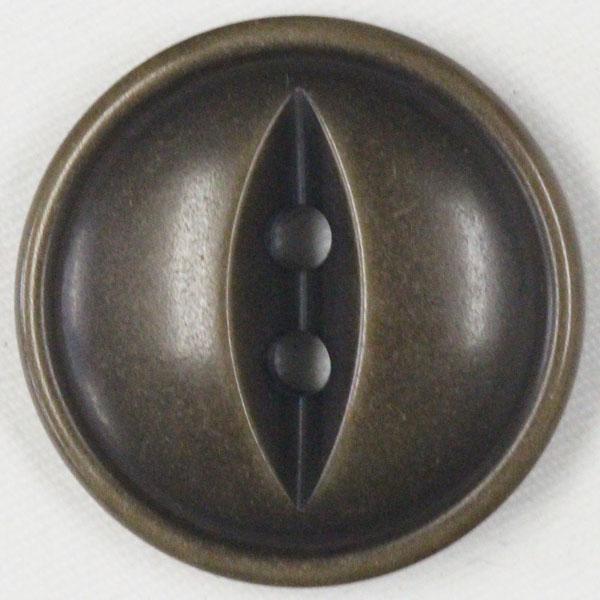 ボタン 釦 ミリタリーボタン 18ｍｍ 1個入 茶 ブラウン ネコ目 2つ穴 プラスチックボタン つ...