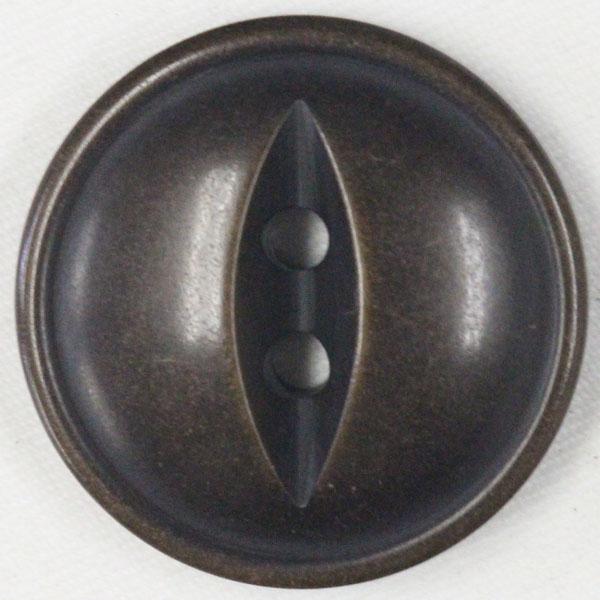 ボタン 釦 ミリタリーボタン 18ｍｍ 1個入 茶 ブラウン ネコ目 2つ穴 プラスチックボタン つ...