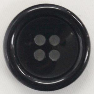 ボタン 水牛調 プラスチック 黒 ブラック 15mm 1個入  シャツ ブラウス ジャケット スーツ袖向 ボタン 手芸 通販｜assure-2