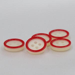 ボタン プラスチックボタン 白ｘ赤 11.5mm 10個入  カラフル  シャツ ブラウス カーディガン 向 ボタン 手芸 通販｜assure-2